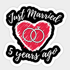 Celebrating anniversaries are not only a way for couples to commemorate their love for each other, but they're also an excellent opportunity to connect with loved ones to celebrate. Just Married 5 Years Ago 5th Wedding Anniversary Funny Couple T Shirt Just Married Couple Autocollant Teepublic Fr
