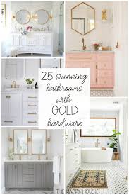One of the most classic looks in design is the combination of white a marble bathroom with brass fixtures. 25 Stunning Bathrooms With Gold Hardware The Happy Housie