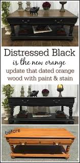 Allow the paint finish to dry overnight before using your newly painted metal coffee table. Distressed Coffee Table In Black And Tan By Just The Woods