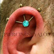 Fun Way To End My Night 3 Point Industrial With 6mm Mint Green Gem Jewelry From Industrialstrength Emerald Earrings Studs Silver Ear Cuff Baby Ear Piercing