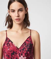 ALLSAINTS Tierny Wing Dress in Black/Pink