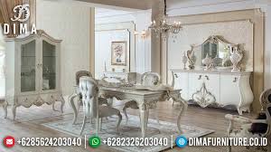 Meja Makan Mewah Jepara White Camonic Duco Color Bt 0479 2020 Yemek Masasi Masa Mobilya Fikirleri