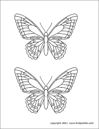 These butterflies' outlines are great for crafts, as butterfly garland stencils, or simply use them as coloring sheets. Butterflies Free Printable Templates Coloring Pages Firstpalette Com
