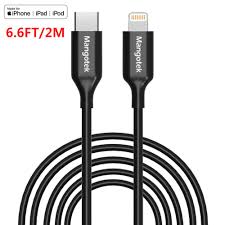 Mangotek Usb C To Lightning Cable Fast Charging Type C To Lighting Cord Compatible With Iphone 11 11pro 11 Pro Max X Xr Xs Max 8 7 6 Macbook Mfi Certified 6 6ft Black Use With Type C Charger