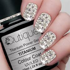 Create a winter wonderland on your nails with this iridescent glitter gel nail polish. Gel Nail Polish Glitter Gel Titanium Silver Hema Free Qutique
