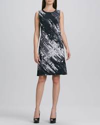 Dkny Sleeveless Abstract Print Shift Dress Printed Shift Dress Dkny Dress Dresses