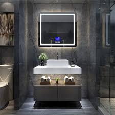 The wooden vanity allows the bright wall color to really pop. Modern Toilet Small Wash Basin Cabinet Designs Single Sink Black Bathroom Vanity Set With Led Lighted Mirror China Bathroom Cabinet Bathroom Vanity Made In China Com