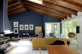 Modern Wood Ceilings Interior Of Treehouse In Modern Style With Blue Walls And Wood Ceiling Trendy Living Rooms Living Room White Country Modern Home