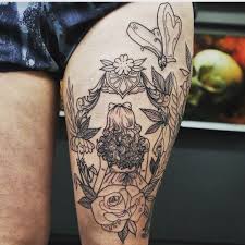 From the cheshire cat, to that clock toting white rabbit, tattoo artists have come up with some absolutely astonishing pieces. The Start Of My Alice In Wonderland Tattoo Wonderland Tattoo Alice And Wonderland Tattoos Disney Thigh Tattoo