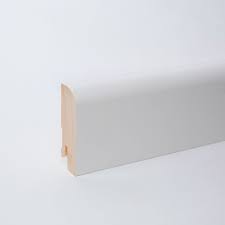Massivholz Sockelleiste 60mm Rundkante Weiss Ral 9010 Sockelleisten Holz Fussleisten