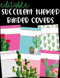 Makeover your classroom with a llama & cactus theme and incorporate these fun organizational ideas to keep your teaching space looking sharp! Editable Binder Covers Cactus Succulent Decor Editable Binder Covers Binder Covers Teacher Binder Covers