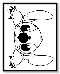 How to print stitch coloring pages for free? Stitch Drawing Black And White Peepsburgh