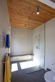 We have the lovely popcorn type ceiling in our bathroom and want to plank over it. Simple Bathroom Leads To Outdoor Shower Bathroom Design Teak Shower Bathrooms Remodel