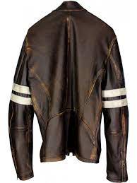 Mustang Leather Jacket Distressed Brown Cafe Racer