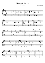 Minecraft Theme Sweden Calm Minecraft Music Sheet Music Print Sheet Music
