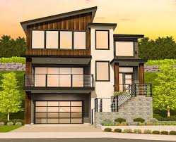 Plan 85184ms Modern House Plan For A Sloping Lot Garage House Plans House Plans With Pictures Narrow House Plans