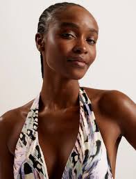 Ted Baker London Pink and Purple One Piece Swimsuit with abstract Design