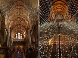 Bruce Munro S Light Shower At Salisbury Cathedral Check Out The Site For Lots Of Beauti Salisbury Cathedral Light Sculpture Installation Light Installation