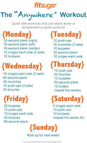 The Anywhere Workout Quick Workout Workout Posters Cardio Workout