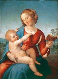 Interpretation of madonna and child: The Madonna And Child Raphael Gemalde Reproduktion 11289 Topofart