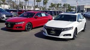 Modified honda accord sedan (9th generation) with 19 inch 5 spokes black and white wheels (rims), black out headlight, dark tinted windows and red hon. 2018 Accord Sport 2 0t Vs 1 5t Battle Of The Sports Youtube
