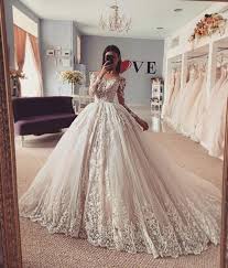 Lace Wedding Dresses 2020 From Salonlove In 2020 Wedding Dress Long Sleeve Princess Bridal Gown Lace Ball Gowns