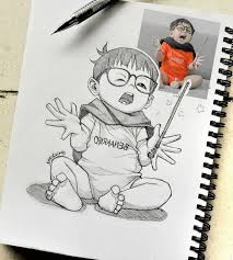 How To Draw Anime Eyes Baby Boy Black And White Pencil Sketch Drawn From Photo Anime Character Drawing Anime Art Tutorial Anime Drawings