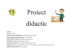 Proiect Didactic Clasa 1