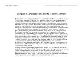 compare the characters and beliefs of lenin and stalin both