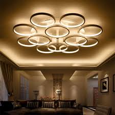 Rings White Finished Chandeliers Led Circle Modern Chandelier Lights For Living Room Acrylic Fuloc Indoor Lighting Ceiling Light Pendant Light From Honpus 185 93 Dhgate Com