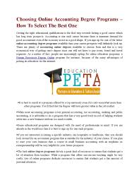 Check spelling or type a new query. Choosing Online Accounting Degree Programs How To Select The Best One By Educationpetap Issuu