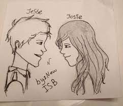 A Sketch Of Jesse And Josie From Out Of The Easy Drawn By New A Student At Isb In Bangkok Female Sketch Student Readers