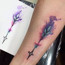 Forward directional representations arrow tattoos on wrist. I Really Love The Watercolor Look In Tattoos And There Are Many Beautiful Arrow Designs Combining That With The Semicolon Is Genius Tattoos 3 Pinterest
