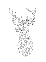 Aesthetic Black And White Geometric Animal Drawings Origami Geometric Deer Winter Decor Origami Deer Deer Wall Art Geometric Art Digital Download Black And W Geometric Deer Geometric Art Geometric Animals