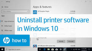 Uninstall Hp Printer Software In Windows 10 Hp Printers Hp Youtube