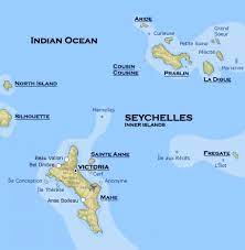 Map of seychelles, satellite view. Indian Ocean Seychelles Map