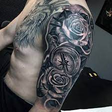 Schone Mannliche Kompass Und Rose Halbe Armel Tatowierungen Armel Halbe Kompass Mannliche Schone Rose Tattoo Armel Mannliche Tattoo Armel Tatowierungen