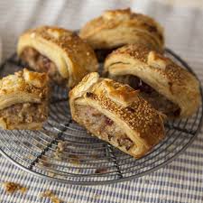 Sausage Rolls With Caramelised Red Onions Recipe Recipe Savoury Baking British Bake Off Recipes Bake Off Recipes