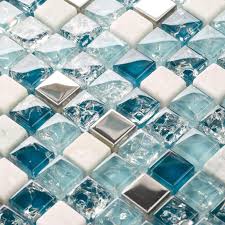 crackle glass stone glass mosaic