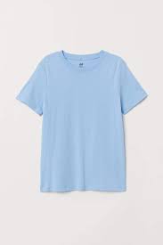 Cotton T Shirt Light Blue Kids H M Us Blue Tshirt Outfit Basic Shirts Light Blue Shirts