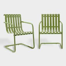 Green Metal Aubrey Outdoor Armchairs Set Of 2 V1 Metal Patio Chairs Outdoor Armchair Patio Chairs