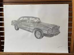 Mercedes-Benz Classic Sketch By West Swatti Modern Art Gallery | eBay