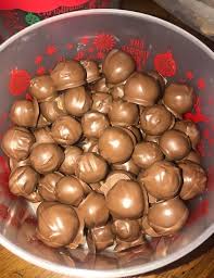 Peanut Butter Balls Are Made With Creamy Peanut Butter Rice Krispies Confectioners Sugar And Ch Rice Krispies Christmas Candy Recipes Chocolate Rice Krispies