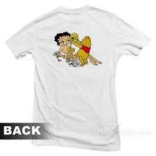 Betty Boop And Winnie Pooh Love Honey Nudes T-Shirt Back - Trendstees