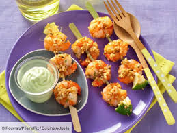 Brochettes De Crevettes Et Mousse D Avocat Recettes Recette Brochette Crevette Mousse Avocat Brochette