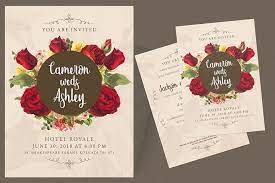 Floral Wedding Invitation Card 172726 Card Making Design Bundles Floral Wedding Invitation Card Floral Wedding Invitations Wedding Invitation Cards
