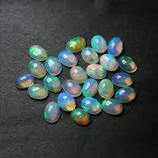 Ethiopian Welo Opal Oval Cabochons 1 Piece 7 Mm Rainbow Fire Etsy October Birth Stone Gemstones Ethiopian Opal