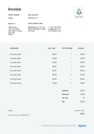 free printable invoice template agiled edit and send