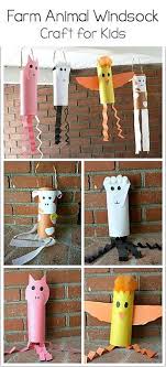 Farm Animal Windsock Craft For Kids Includes Directions On Making A Pig Windsock Sheep Windsock Chicken Winds Preschool Crafts Farm Animal Crafts Farm Craft