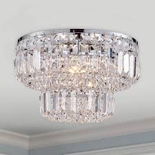 What are the shipping options for crystal flush mount lights? Bestier Modern Chrome Crystal Flush Mount Chandelier Lighting Led Ceiling Light Fixture Lamp For Dining Room Bathroom Bedroom Livingroom 4 G9 Bulbs Required Diameter 33 Cm X Height 24 Cm Amazon Co Uk Lighting